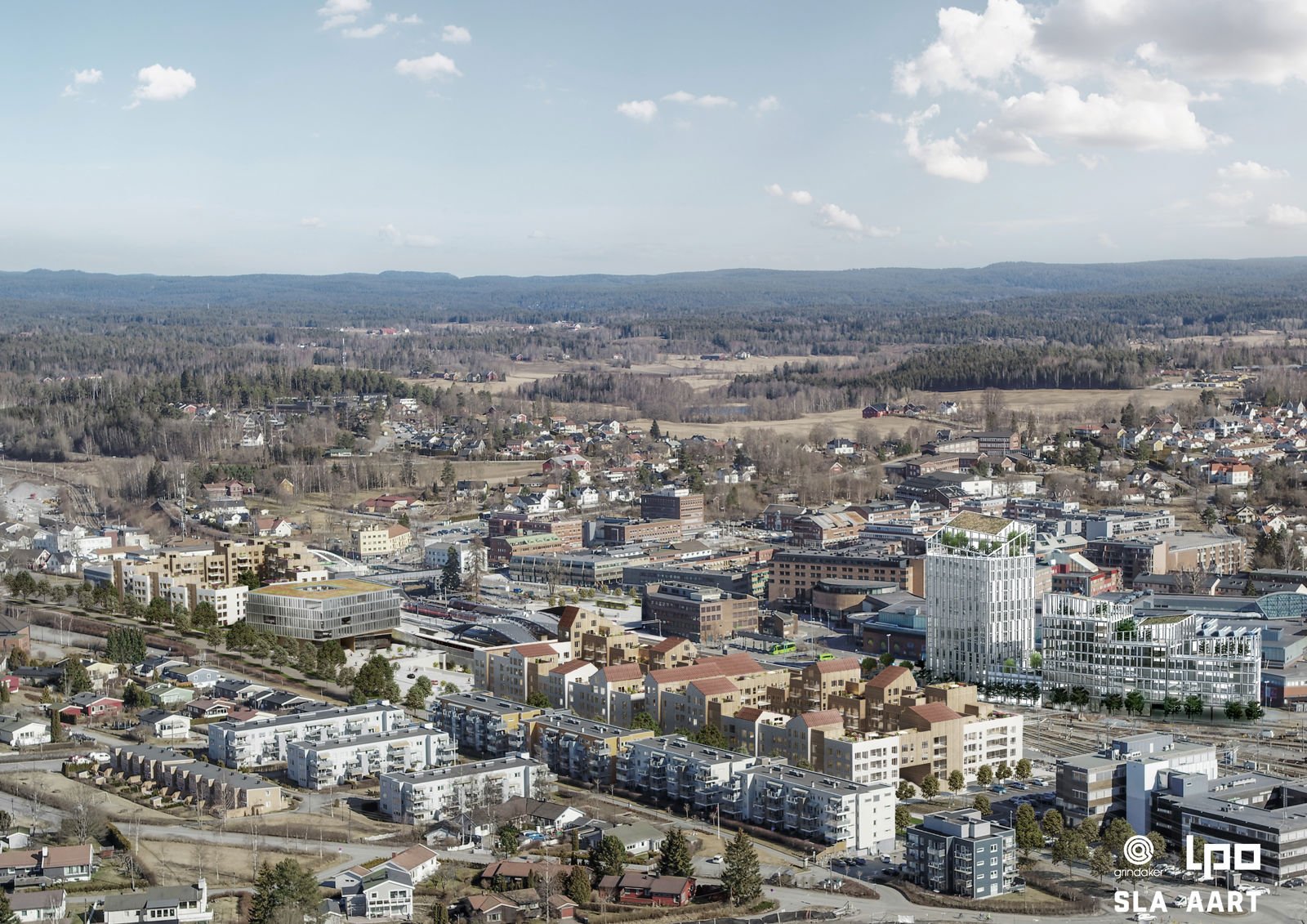 Fugleperspektiv over Ski