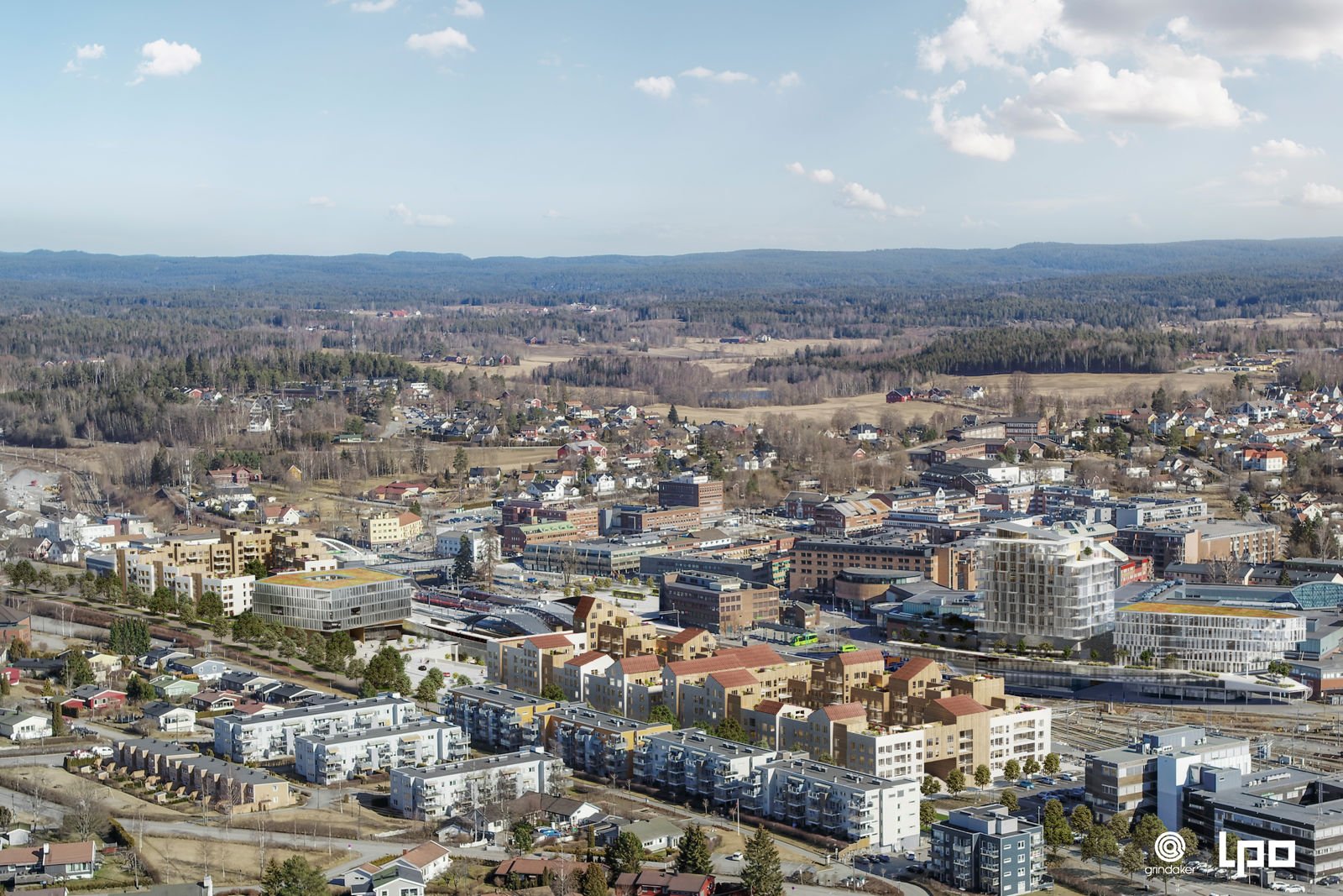 Ski Stasjonsby i fugleperspektiv