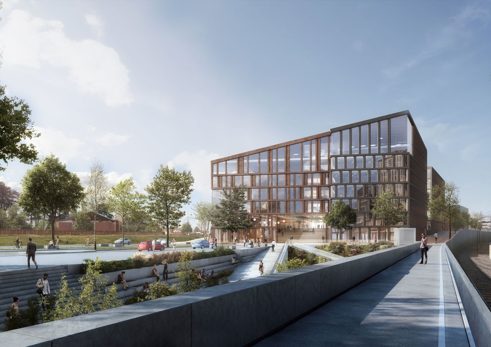 Ski stasjonsby vestsiden nord, illustrasjon av SLA og AART